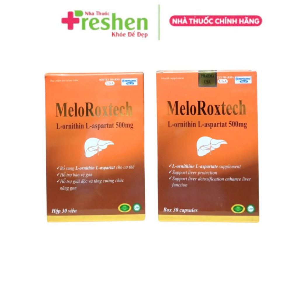 Viên uống Melo Roxtech L-ornithin L-aspartat 500mg Hỗ trợ bảo vệ, giúp giải độc và tăng cường chức n