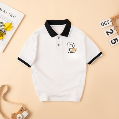 Áo Polo cho bé trai in chữ B nhiều màu chất cotton 4 chiều  - Áo thun có cổ cho bé nam Loza Kids PY3103