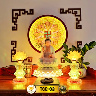 Đèn Hào Quang Hiệu Ứng In UV Tranh Trúc Chỉ CHÂN THIỆN MỸ, Treo Tường Trang Trí Bàn Thờ Gia Tiên Và Tượng Phật CTCC-01