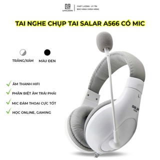 Tai Nghe Chụp Tai Có Mic SALAR A566 Dùng Cho Máy Tính, Headphone PC Có Dây , Micro Đàm Thoại , Tai Nghe Học Online