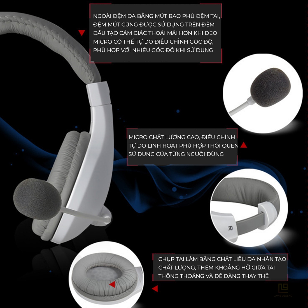 Tai Nghe Chụp Tai Có Mic SALAR A566 Dùng Cho Máy Tính, Headphone PC Có Dây , Micro Đàm Thoại , Tai Nghe Học Online | BigBuy360 - bigbuy360.vn