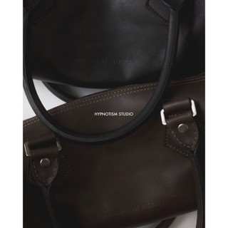 HYPNOTISM | BARREL LEATHER BAG - Túi da bò dáng tròn đeo chéo nam nữ streetwear form nhỏ gọn