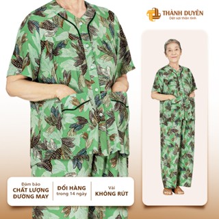  Đồ bộ Tole bà mặc nhà Thành Duyên  tay con có 2 túi áo quần dài,thoáng mát   04-24 - 1504TCD 