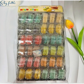 Bánh Macaron ( Vỉ 36 cặp) Mix Màu- Bánh Trang Trí Cứng, Khó Hút Nước