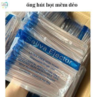 [ RẺ NHẤT ] Túi 100 ống hút bọt nha khoa - Ống hút bọt hút dịch mềm dẻo chuyên dùng trong nha khoa