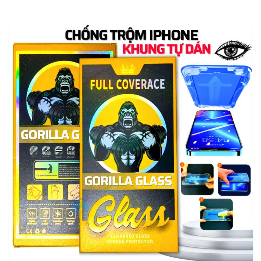 Cường lực CHỐNG NHÌN TRỘM TỰ DÁN full màn 17 6 6plus 6s 6 s plus 7 8 x 11 12 13 14 15 Pro max
