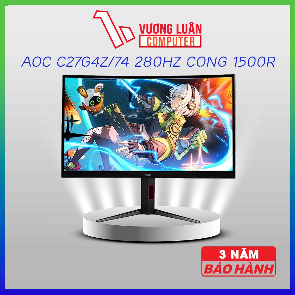 Màn hình 1 Tỷ màu AOC C27G4Z /74 280Hz Cong 1500R Chân xoay nâng hạ Chính hãng