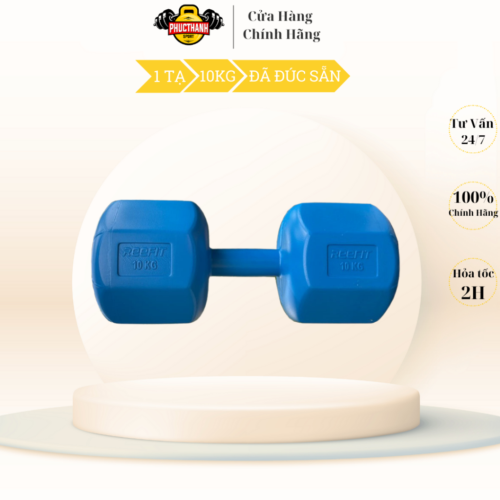 Tạ Tay Nhựa 10kg -  Tạ Dumbbell ,Tập Gym, Tạ Đơn Đã Đúc Sẵn , Dùng Tập Tại Nhà