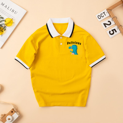 Áo Polo cho bé trai in hình khủng long nhiều màu chất cotton 4 chiều  - Áo thun có cổ cho bé nam Loza Kids PY3106