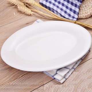 Combo 10 đĩa sứ bầu dục trắng 32cm