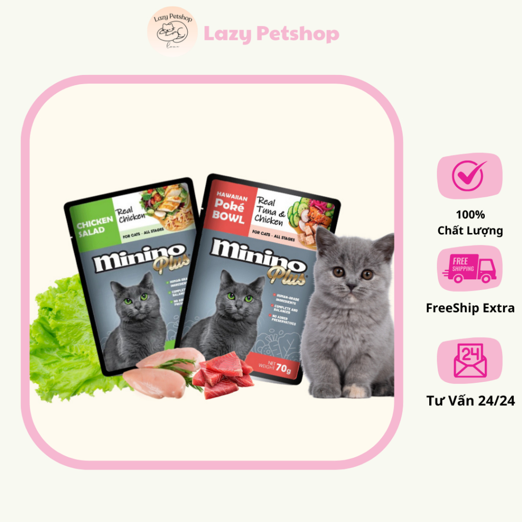 [70g] Pate Minino Plus Cho Mèo Mọi Lứa Tuổi