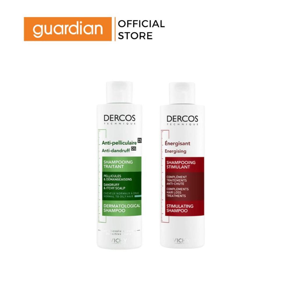 Combo Dầu Gội Giảm Gàu Vichy Dercos Cho Da Đầu Dầu 200ml & Dầu Gội Giảm Gãy Rụng Vichy Dercos 200Ml