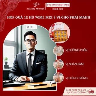   Hộp quà sang trọng  Yến Sào Thật Khánh Hoà Chưng Sẵn - 10 Vị Đậm Đặc Bổ Dưỡng Yến Sao An Toàn 