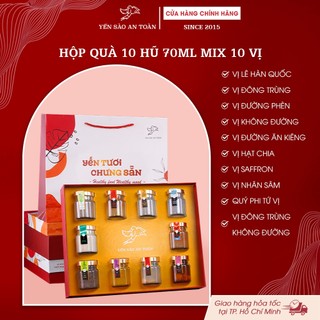  Hộp Quà 10 Hũ 10 Vị Đặc Biệt - Yến Sào Khánh Hoà Nguyên Chất Chưng Sẵn 