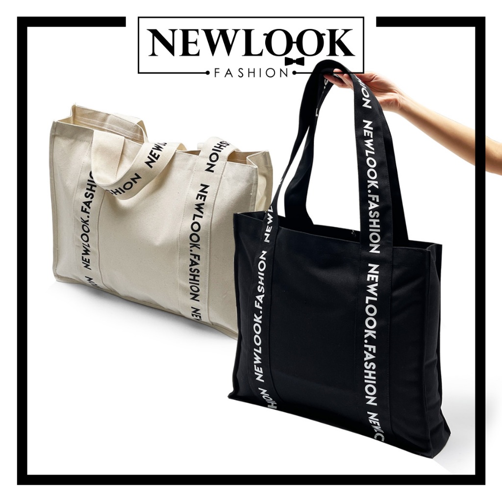 ★ TÚI TOTE TÚI ĐEO VAI VẢI BỐ CANVAS SIZE TO KHÓA NAM CHÂM DÂY IN CHỮ NEWLOOK.FASHION PHÙ HỢP NAM NỮ