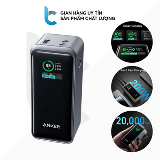 Pin/ Sạc Dự Phòng Anker Prime 200W A1336 Dung Lượng 20.000mAh 3 Cổng 2C1A Màn Hình LED Thông Minh