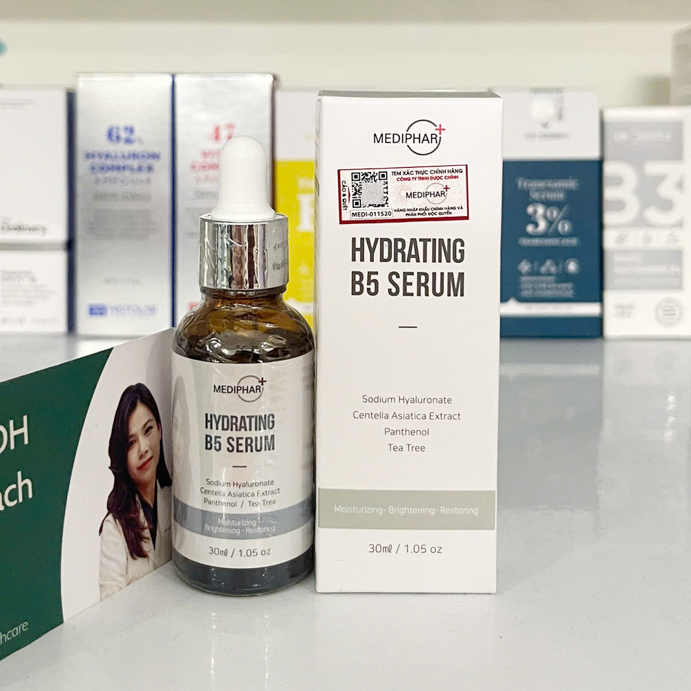 Serum b5 phục hồi cấp ẩm dưỡng trắng da chuyên sâu, b5 MEDIPHAR hydrating serum 30ml