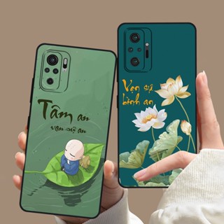 Ốp lưng Redmi Note 10 / Note 10s / Note 10 Pro in hình tranh hoa sen thư pháp