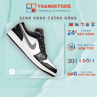   CHÍNH HÃNG  Giày thể thao nam nữ trắng AIR JORDAN 1 LOW BLACK MEDIUM GREY_hàng chính hãng - NAJ1BM 