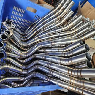 Cổ pô inox 304 thay thế cổ pô zin bị gỉ sét, vân hàn titan, lắp đặt như zin.