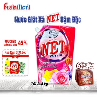 [1 TẶNG 1] COMBO 2 Nước Giặt NET Hoa Nắng Ngát Hương tặng 12 gói Nước xả vải Hygiene Thái Lan 20ml