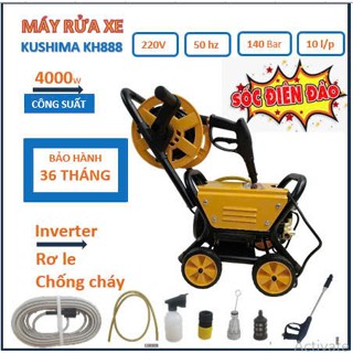 Máy Rửa Xe Công Nghiệp Kushima Công Suất Lớn , Tầm Phun Xa 10M, Xịt Rửa Ô Tô, Xe Máy, Chuồng Trại