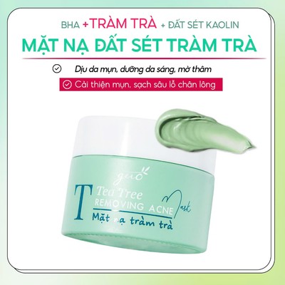Mặt nạ đất sét tràm trà cải thiện mụn, kiềm dầu, sạch sâu, se khít lỗ chân lông dành cho mẹ bầu - GUO Tea Tree Mask