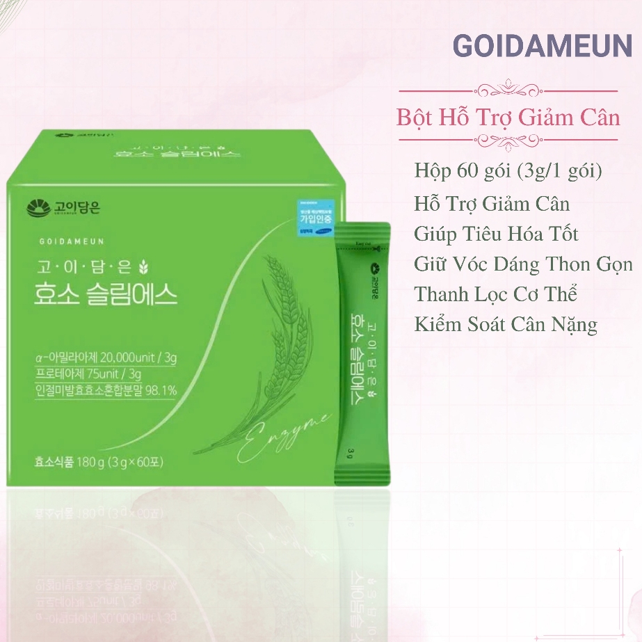 Bột uống hỗ trợ giảm cân Hàn Quốc, Enzyme SlimS Goidameun, men vi sinh giúp giảm eo giảm mỡ