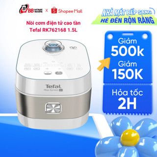 Nồi cơm điện tử cao tần Tefal RK762168 1.5L - Giữ ấm 24 giờ - 12 chương trình nấu tiện lợi - Bảo hành chính hãng 2 năm