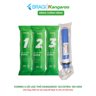 Combo Lọc Thô Kangaroo 123 Và Màng RO Hàn Quốc 50GPD Lọc Tinh Khiết Dành Cho Máy Lọc Nước RO