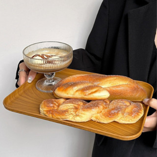 Khay nhựa vân gỗ đựng đồ ăn, Khay nhựa vân gỗ decor quán cafe nhà hàng, trang trí chụp ảnh Dollyhouse