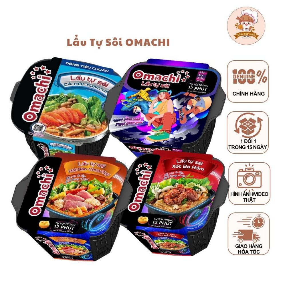  Lẩu tự sôi Omachi vị hải sản bắp bò riêu cua xốt bò hầm 