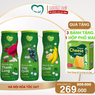 COMBO 3 hũ bánh ăn dặm hoa quả Mămmy ,giòn xốp tan ngay trong miệng, bánh mát dễ tiêu hóa cho bé 32g