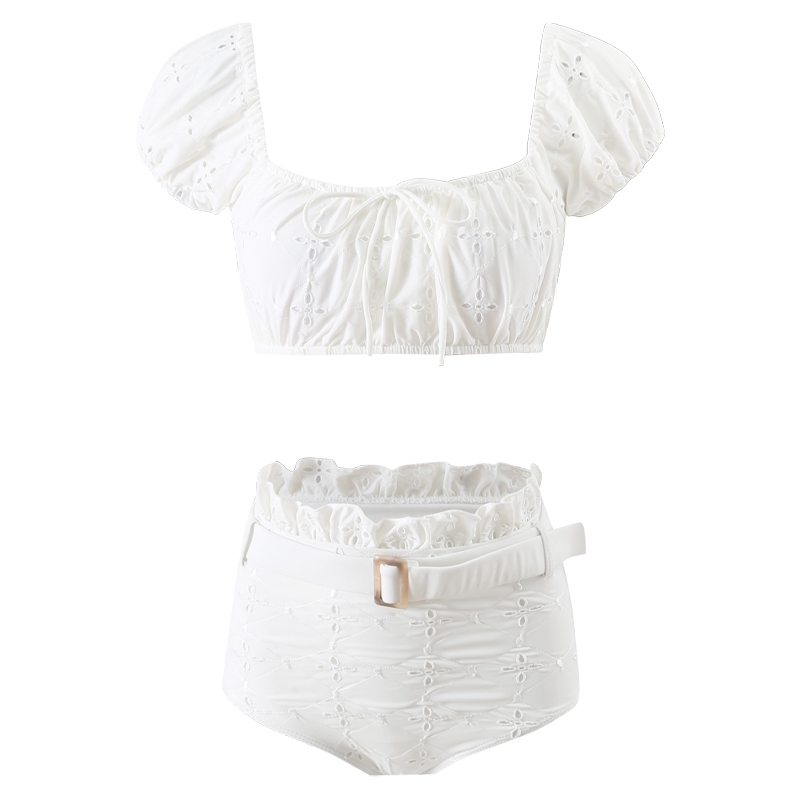 Set Bikini 2 Chi Tiết đi biển Kèm Dây Đai chất liệu thun thêu mềm mại , Bikini đi biển thiết kế sang chảnh <48kg - H18 | BigBuy360 - bigbuy360.vn