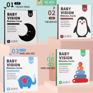  Thẻ học thông minh cho bé từ 0-3 tuổi thẻ flashcard giúp bé kích thích thị giác phát triển toàn diện BA DỨA MONTESSORI 