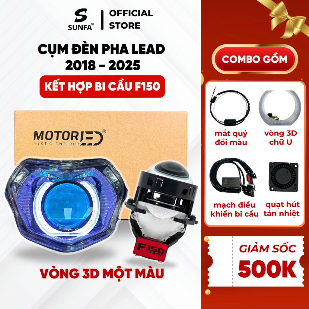 Cụm Đèn Pha Lead Các Đời 2018-2025, Kết Hợp Với Dòng Bi Cầu 3.0 F150