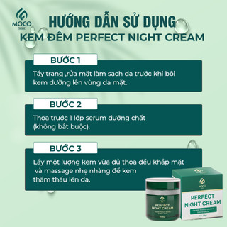 Kem Dưỡng Trắng, Phục Hồi Da Perfect Night Cream MOCO Natural Dưỡng Da Trắng Hồng, Căng Bóng Da
