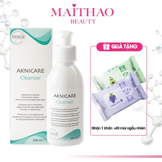Gel rửa mặt giảm mụn viêm, mụn mủ Aknicare Cleanser 200ml TẶNG Khăn Giấy