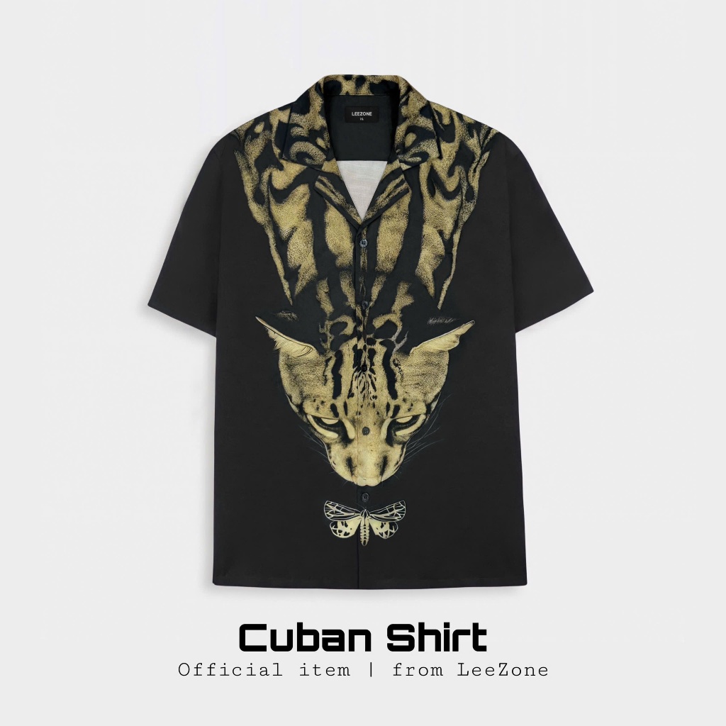 Áo sơ mi Cuban LeeZone form rộng, chất vải lụa thoáng mát | Sơ mi Báo Đốm