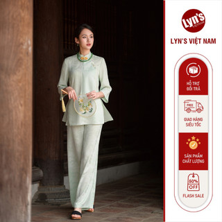  Pháp phục lụa TTịnh Hải Y Phục dài tay xòe cao cấp thiết kế cách tân duyên dáng phù hợp lễ chùa_LPPL25003G 