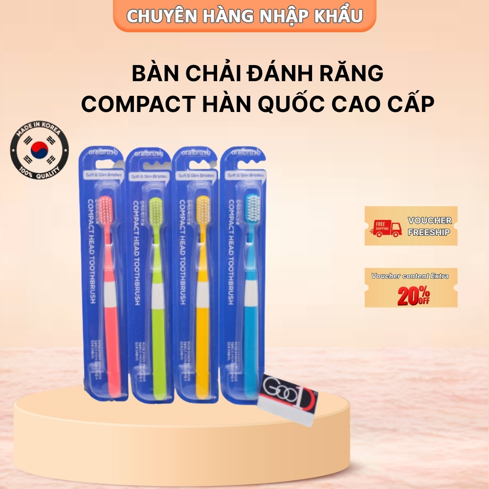Bàn Chải Đánh Răng Compact Hàn Quốc Cao Cấp Làm Sạch Răng Miệng Hiệu Quả