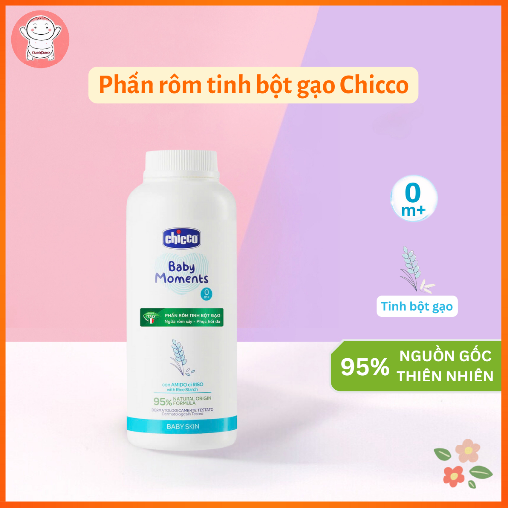 Phấn rôm tinh bột gạo Chicco 0m+