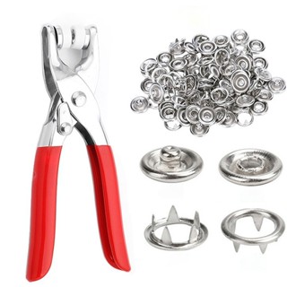 Bộ kìm bấm khuy cúc áo kèm 100 chi tiết cúc áo, Dụng cụ bấm khuy đa năng tiện dụng 88620