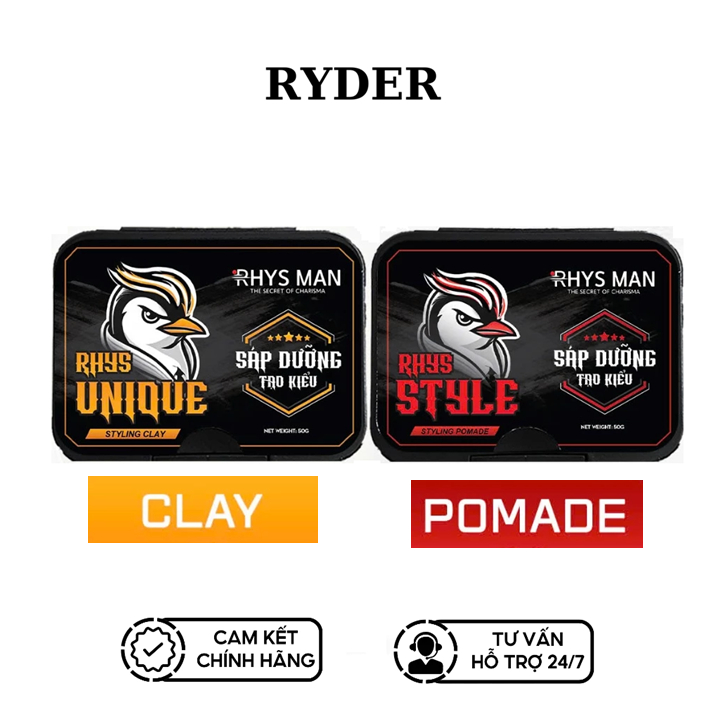 Sáp vuốt tóc nam RHYS MAN giữ nếp tạo kiểu tự nhiên Rhys Unique Clay/Pomade
