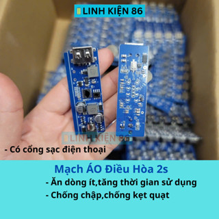 Mạch 2S pin áo điều hoà sạc sự phòng, IN 8.4V, OUT 5V-12V, sẵn dây ,mạch mới