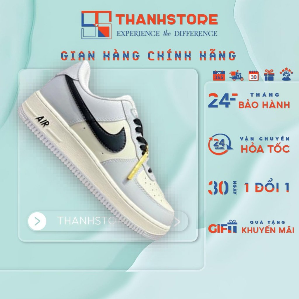 [CHÍNH HÃNG] Giày thể thao nam nữ trắng xanh giày AIR FORCE 1 CUSTOM BABY BLUE giày AF1 - NAFCBB