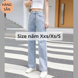   Hàng sẵn  Quần jean suông ống rộng size nhỏ eo từ 58 Quần jean Xxs Xs S dài 88-90cm QJ102XN  