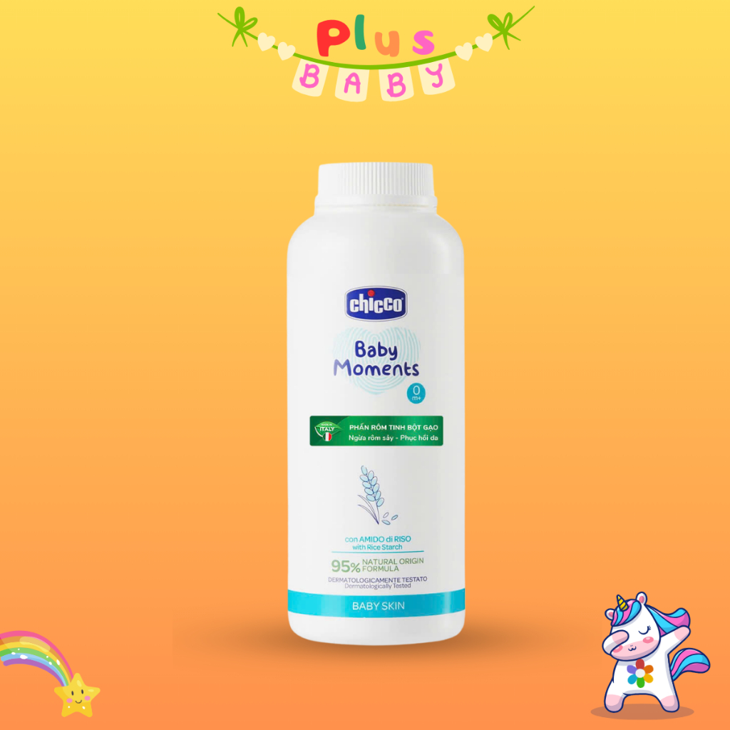 Phấn rôm tinh bột gạo Chicco 0M+