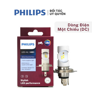  Bóng đèn LED PHILIPS xe môtô xe máy hộp tím  2 chân M5  &  3 chân HS1  dòng điện 1 chiều DC 12V 6W 