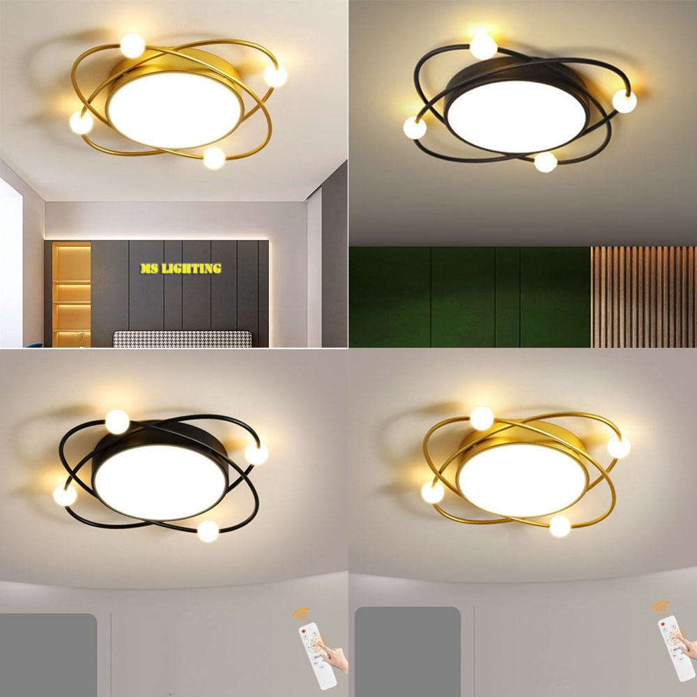 Đèn ốp trần DE500 50cm 48w trang trí nội thất hiện đại kèm bóng LED 3 màu ánh sáng